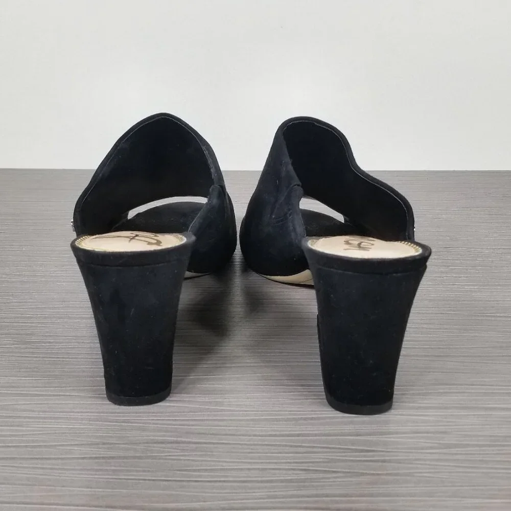 Sam Edelman Rheta Suede Slide Sandals, Black Suede, Womens Size 7 M / 37 - Picture 5 of 12